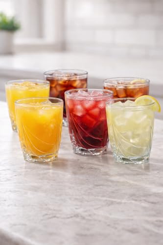 Image of Clear Glass Drinking Glasses Set for Water, Juice, Beverages, Set of 6 (Juice-BB)