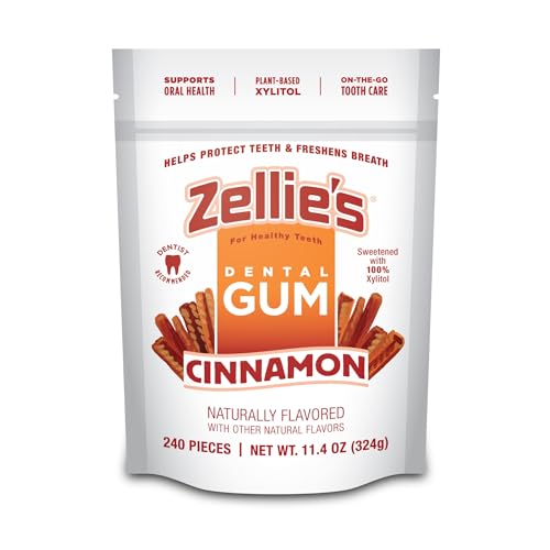 Zellies Xylitol Sugar Free Chewing Gum (Cinnamon, 240 Count (Pack Of 1))