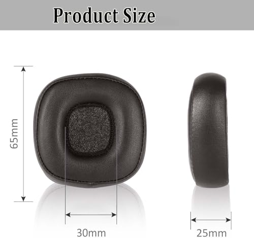 Repuesto Almohadillas Auriculares Cushions Muffs para Marshall Major 4, Cuero Proteico y Espuma de Memoria Suave (Negro) miniatura 4