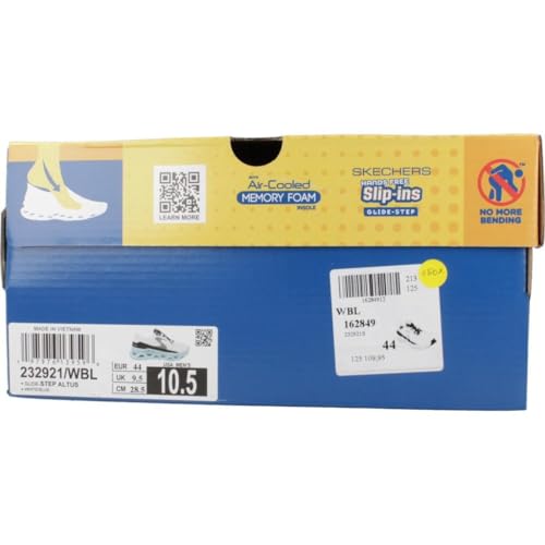 Skechers Herren Glide-Step Altus Slip-InTurnschuhe, White Hotmelt/Mesh/Blue Trim, 41.5 EU – Ansicht 8