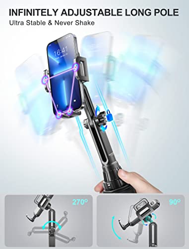 Image of TOPGO Car-Cup-Holder-Smartphone-Mount Adjustable Long Pole Automobile Cup Holder Smart Phone Cradle Car Mount for iPhone 11 Pro /XR /XS Max /X /8 /7 Plus /6s /Samsung S10 /Note 9 /S8 Plus /S7 Edge-Grey