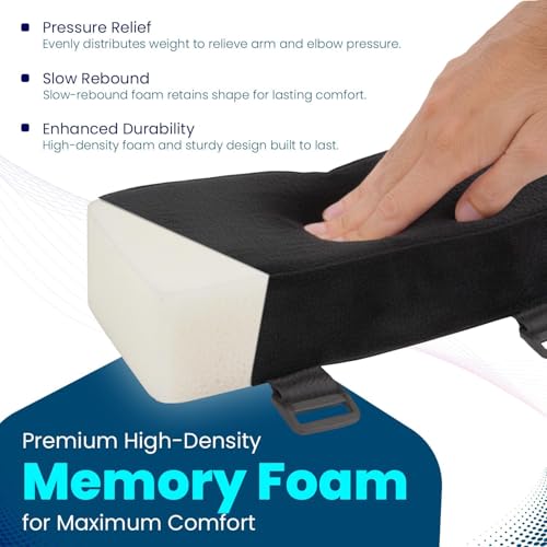 Image of Clefairy Arm Cushions for Office Chairs Office Chair Armrest Pads, Memory Foam Arm Cushions for Office & Computer Chairs, Soft Elbow Support Arm Rest Covers for Desk Chair,(Black)