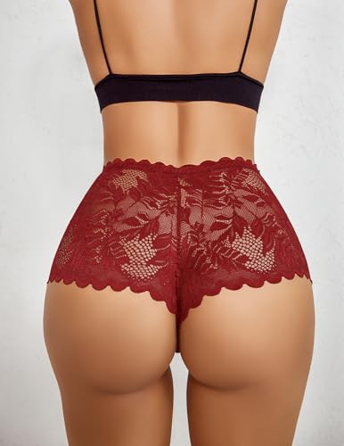 Image of Avidlove Women's Underwear Lace Boyshort Panties High Waist Cheeky Panty