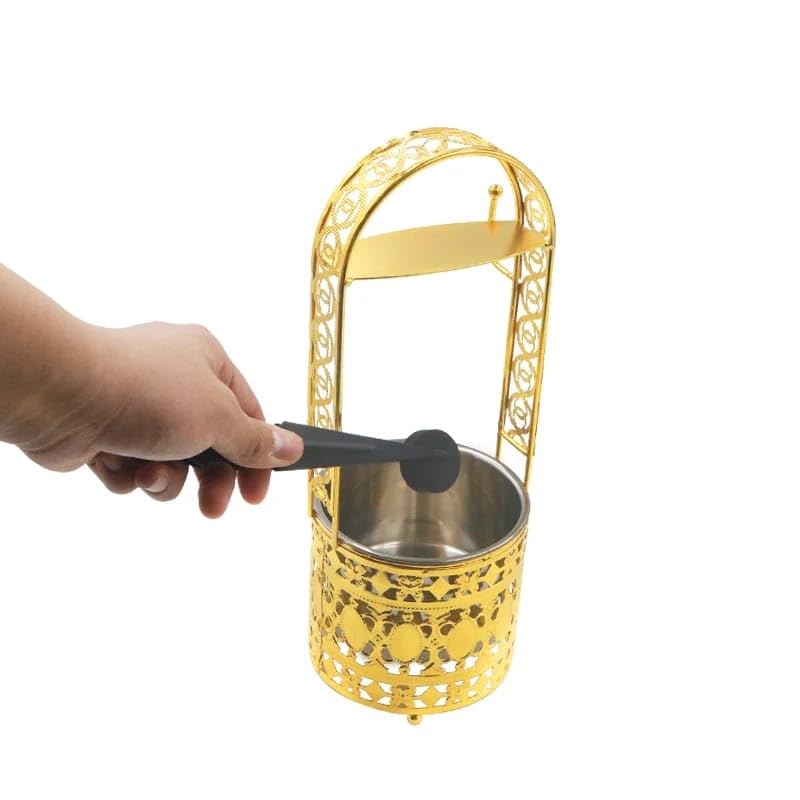 Luxury Hookah Charcoal Holder Metal Shisha Basket ForCharcoal Bowl-Large-Medium-Small/Color(Gold) (Small)