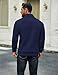 COOFANDY Men's Quarter Zip Pullover Basic Mock Neck Long Sleeve Lightweight Casual Fashion Half Zip Sweatshirts Dressy Navy