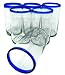 Dos Sueños Hand Blown Mexican Drinking Glasses - Set of 6 Glasses with Cobalt Blue Rims (14 oz each)