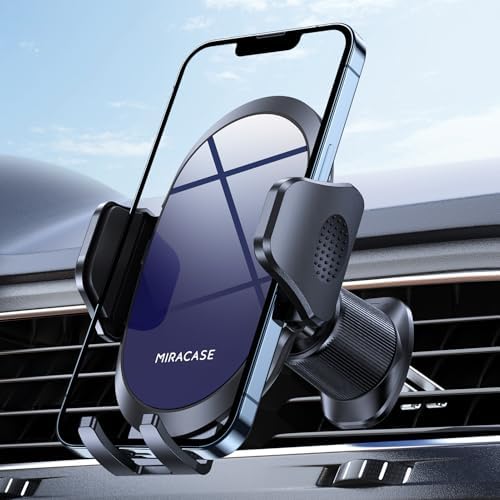 Miracase Car Phone Holder with Latest Metal Hook Clamp, Air Vent Mobile Phone Car Mount, Handsfree Universal Car Cradle Fit for iPhone Android and All Smartphones, Blue