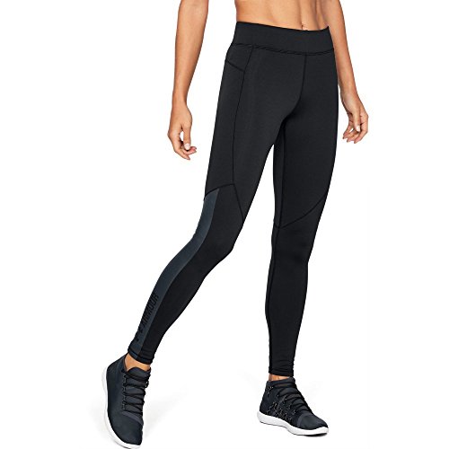 Under Armour Women's ColdGear Armour Graphic Leggings,Black (001)/Metallic Silver, X-Large