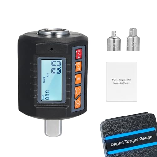 VISLONE Drehmomentprüfer mit digitalem Display, Torsionsprüfer mit Schlüssel 1/2 Zoll und enthält Adapter für 3/8 Zoll und 1/4 Zoll mit Alarmfunktion von 4 hochpräzisen Torsionseinheiten