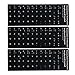 3pcs Remplacement Autocollants de clavier français, fond noir avec lettrage blanc Stickers clavier russe pour PC Computer Computer Ordinateur portable Claviers - Français