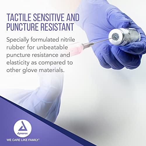 Dynarex Dynaplus Disposable Nitrile Exam Gloves, Powder-Free, Latex-Free, Strength + Value, Used By Professionals, Blue, Medium, 1 Box Of 200 #TOP3