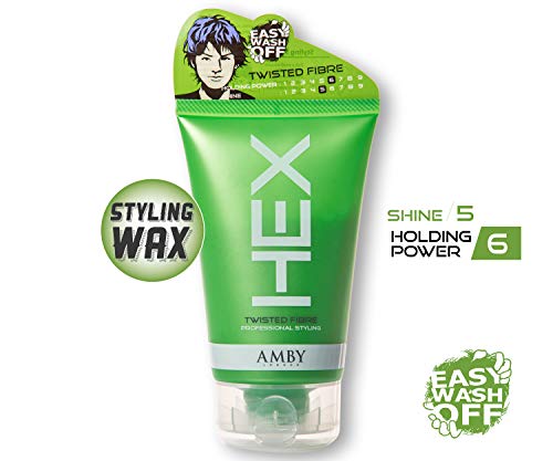 AMBY Hex [Easy Wash Off] TWISTED FIBRE ~ Professional All Day Strong Hold Hair Styling Gel for Man