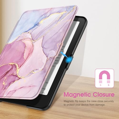 Image of Fintie Case for 7 inch All-New Kindle Paperwhite (12th Generation, 2024) and Kindle Colorsoft Signature Edition - Slim Lightweight Shell PU Leather Protective Cover with Auto Sleep /Wake,Glittering Marble