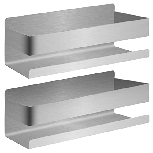 Joejis Duschablage Edelstahl - 3M Selbstklebend Ohne Bohren - Duschregal Bad - Ablage Dusche Halterung Duschablage - Shampoo Halterung für Dusche Aufbewahrung - Schwarz Silber (Poliert Edelstahl)