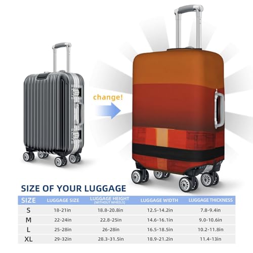 Orange Stripes Luggage Cover Stylish Suitcase Covers for Luggage Tsa Approved, Elastic Washable Suitcase Protector Anti-Scratch Travel Baggage Covers for 18-32 inch Luggage 6