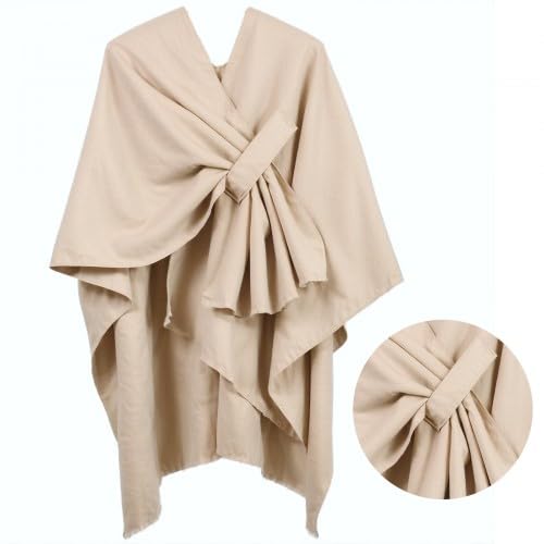Poncho Mujer, Capa Mujer Invierno Elegante, Bufanda de Cardigan Talla Única, Poncho Estola, Dama de Capa Reversible, 130x150cm