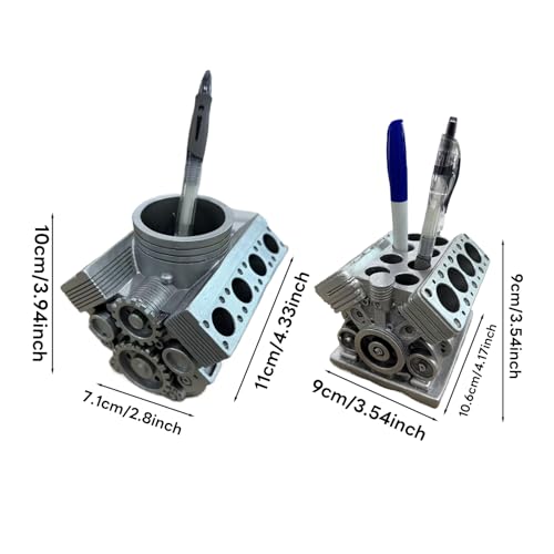 Eagyrosi 1pc V8 Engine Model Car Pen Holder | Automotive Desk Organizer | Distinctive Presents for Car Enthusiasts & Engineers (8-Slot) - Thumbnail 6