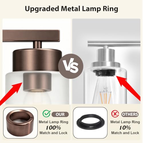 Image of IZORRO Bathroom Light Fixtures, Modern Vanity Lights, Bathroom Lighting Fixtures Over Mirror with Milky White Shade, Wall Sconce for Living Room Cabinet Bedroom (Oil Rubbed Bronze, 8-Light)