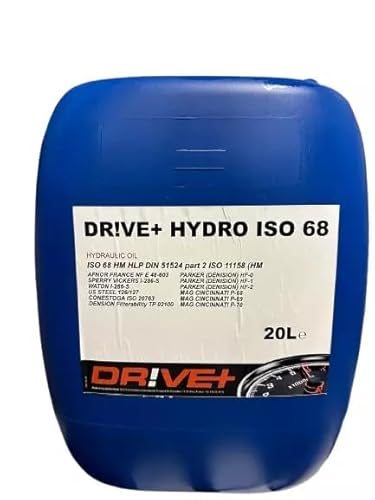 Drive+ Hydro ISO 68, Olio Idraulico Industriale, 20L, Contenitore Blu