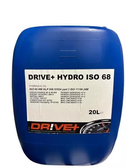 Drive+ Hydro ISO 68, Olio Idraulico Industriale, 20L, Contenitore Blu