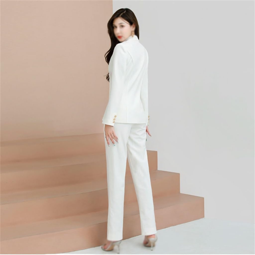 White Long Sleeve Single-Breasted Suit Suit Fall Women's Professional Two-Piece Suit