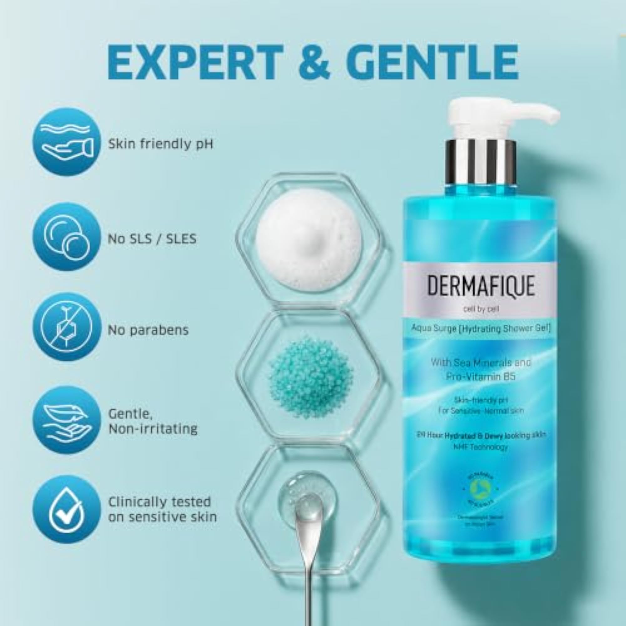 Aqua Surge Shower Gel, Hydrating Cleanser
