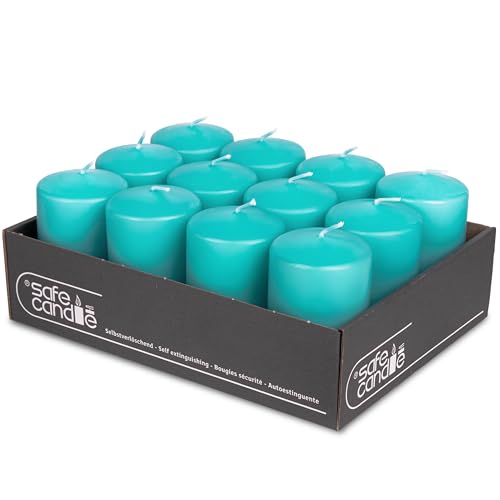 DecoLite 12er Pack Stumpenkerzen 100/60mm - Selbstverlöschend, Safe...