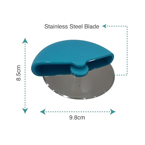Image of Pizza Cutter Rolling Wheel Pizza Cutter, Sandwich Cutter for Baking Kitchen Use - RA076 - Blue