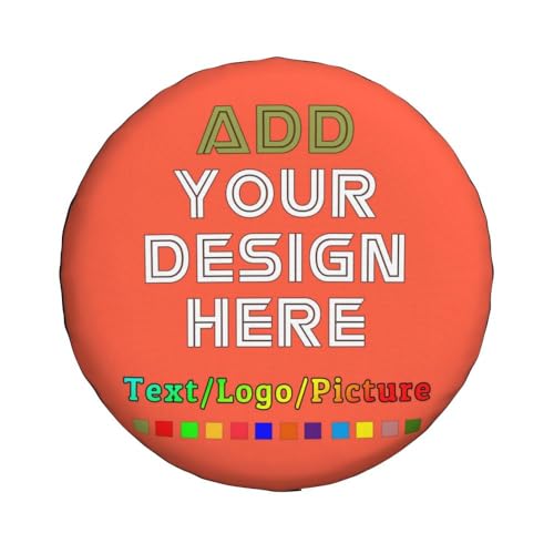 Image of Custom Spare Tire Cover with Logo Photo Text, Personalized Polyester Tire Covers Protectors for Trailer RV SUV and Many Vehicles, Tomato