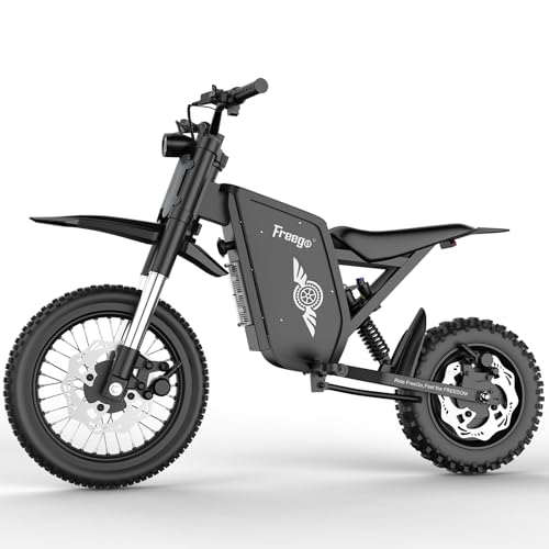 Freego X0 Mini Dirt Bike for Teens & Adults 3600W Motor (Peak) 60V 23Ah Battery X0 Electric-Motorcycle 14/10 Tire 40MPH Dual Hydraulic Disc Brakes All-Terrain Off-Road E Bicycle