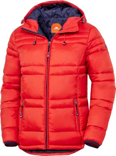 NORDCAP Steppjacke Damen, leichte Übergangsjacke, sportlich mit Kapuze, ideal für Frühling und Sommer, Rot-orange, Gr. 50