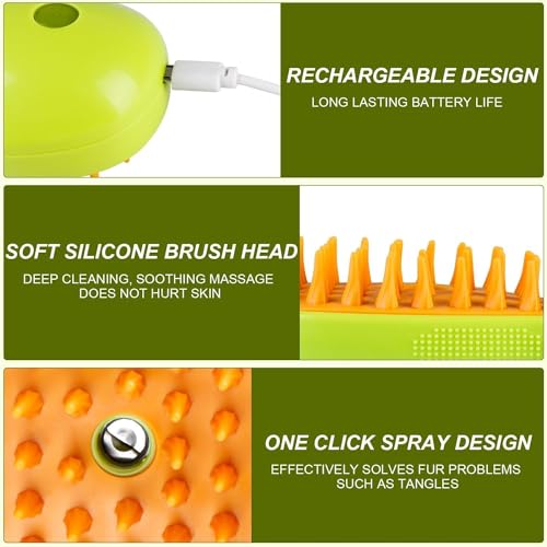 Image of Self Cleaning Slicker Brush, Pet Grooming Shedding Brush for Dogs and Cats - Easy to Remove Loose Undercoat, Pet Massaging Tool Suitable for Pets with Long or Short Hair (Green)