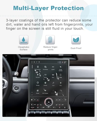 Image of CDEFG 2PCS for 2024 2025 2026 GMC Acadia 15 inch Screen Protector 2024 2025 2026 GMC Acadia(Elevation, AT4, Denali) Accessories 15-Inch Nano Screen Cover Anti Glare HD Clear