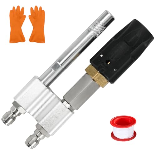 2-in-1 Downstream Soft Wash Nozzle Adjustable Shooter Tip M5 Twist Nozzle 0-60 Spray Pattern with 1/4 Quick Connect for 3-7 GPM 1700-6000 PSI Pressure Washer