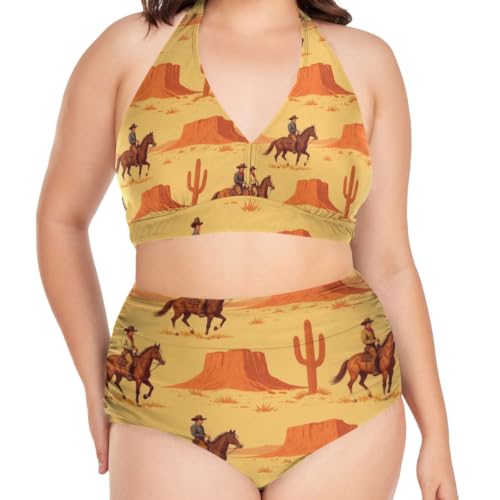 Maillot de bain deux pièces femme L-4XL extensible 3D grand confort pour piscine et mer