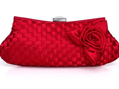 Brauttasche en satin : pochette rouge sac de mariage