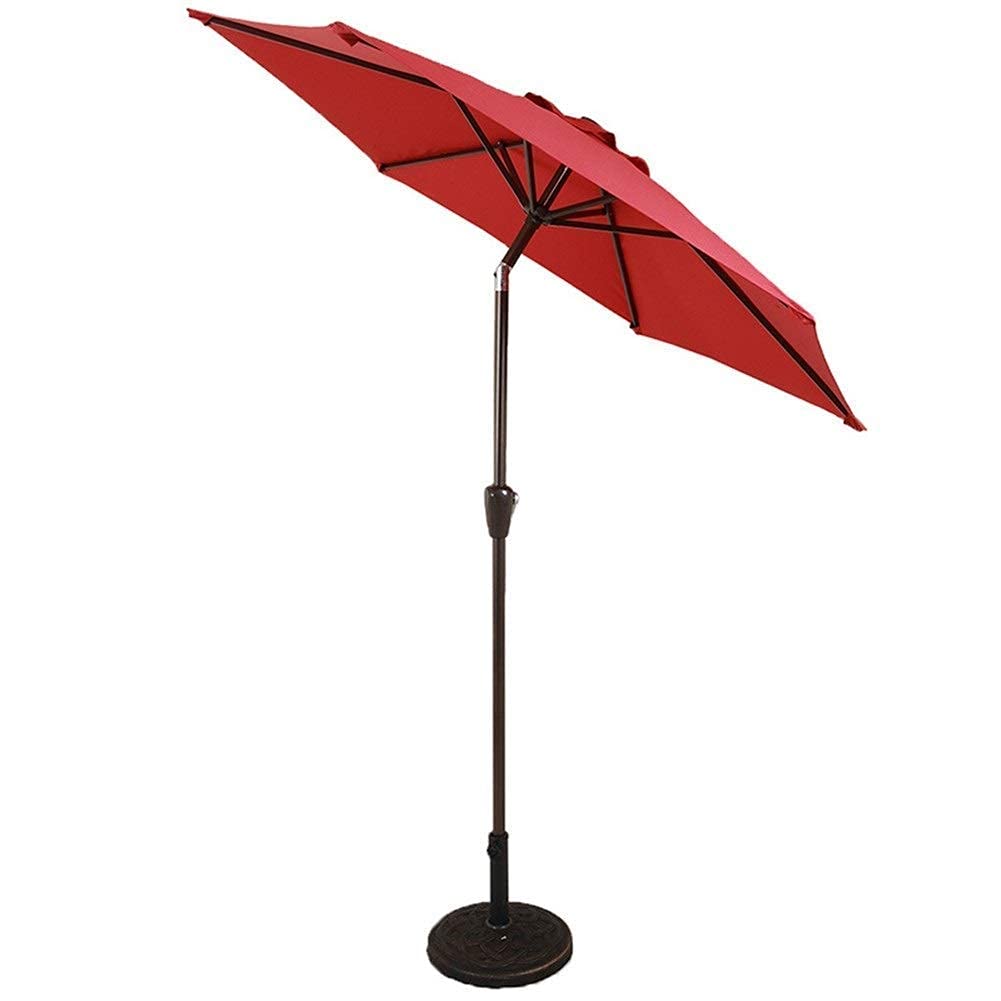 WDSOPK Sun Parasol Umbrella Garden Parasols 7ft / 2.25m Outdoor Shade for Beach/Pool/Patio Umbrellas Round Sunscreen(Wine Red-A)