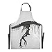 AQQA Delantal de esqueleto de dinosaurio Chef Artista ajustable 88x68cm Delantales para hombre para asar a la parrilla Delantal ajustable de gota de agua para hombres y mujeres