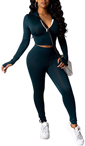 Women's 2 Piece Sets Stripe Patchwork Leggings & Hoodie Sweatsuit Sports Tracksuit Jogging