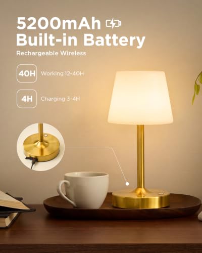 Image of IP65 Waterproof Rechargeable Shower Lamp, Cordless Bathroom Touch Lamps