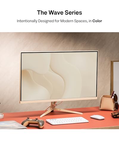 Image of Pixio PX246 Wave Beige 24 inch 120Hz Refresh Rate FHD 1080p Resolution IPS Panel 4ms GTG Response Time Gaming Monitor with Adaptive Sync
