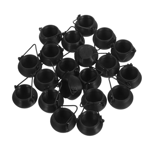 Petit pot plastique Halloween pour bonbons et mini chaudron déco