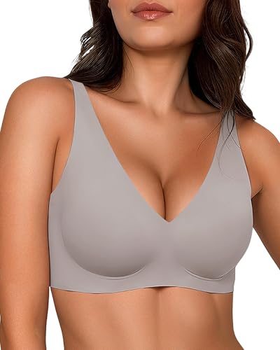 Image of Gailife Deep V Jelly Bras for Women No Underwire Wireless Seamless Push Up Bra Comfort Support Plunge Bralette Full Coverage