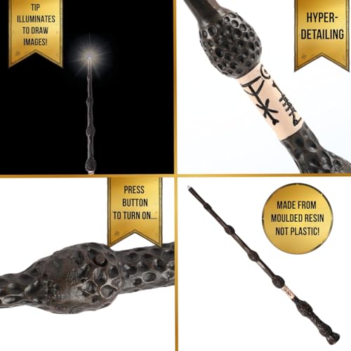 Fusked Dumbledore Light Wand with HP Sunglasses - Wizard Accesssories Toy for Kids Gift - Cosplay Magic Wands Stick (Limited Edition 2024)
