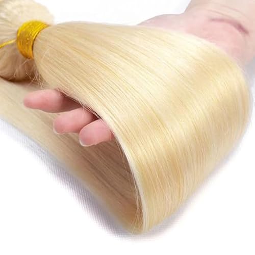 Extensiones de cabello humano recto de 32 pulgadas rubio claro 5