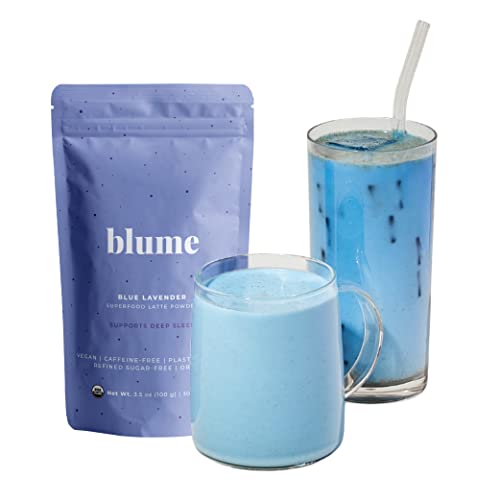 Blume Blue Lavender Latte - Calming Lavender Tea Latte To Calm - Lavender Milk Tea With Blue Spirulina And Coconut Milk - 30 Servings #TOP28