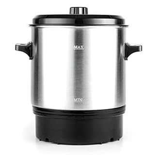 Klarstein Biggie - Stérilisateur électrique, Cuve à stériliser, Faitout, Marmite à vin chaud, 27 l, 2000 w, Température réglable, Minuterie jusqu’à 120 minutes, poignée isolantes, argent