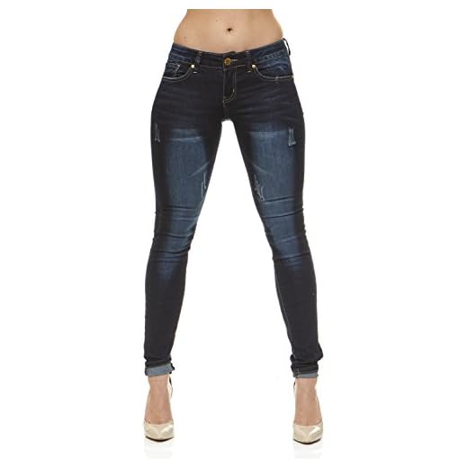 V.I.P.JEANS Classic Skinny Women Slim Fit Stretch Stone Washed Jeans in Junior Size, Varsity Blue, 16 Plus