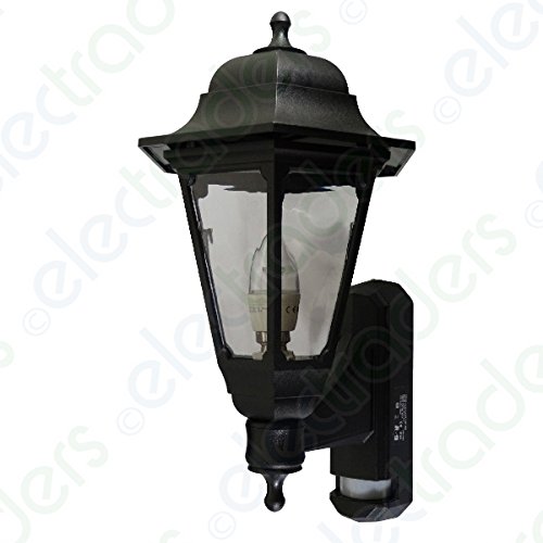 ASD CL/BK100P LED Coach Lantern with PIR Sensor (Black) Polycarbonate