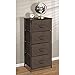 mDesign Vertical Dresser Storage Tower - Sturdy Steel Frame, Wood Top, Easy Pull Fabric Bins - Organizer Unit for Bedroom, Hallway, Entryway, Closets - Textured Print - 4 Drawers - Espresso/Dark Brown